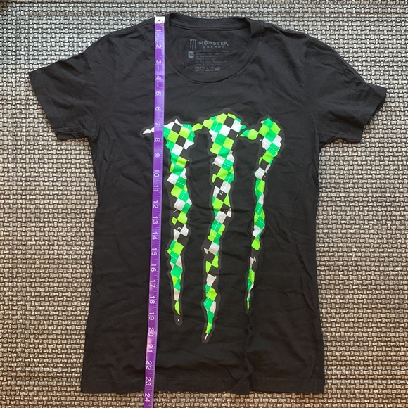 NWOT Argyle Pattern Monster Energy Logo tshirt - Picture 5 of 5